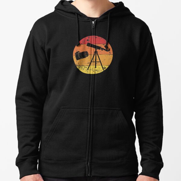 Retro Sunset Photographer Astrophotography print Zipped Hoodie