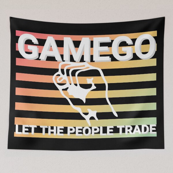 Item preview, Let The People Trade Colorful White on Black Square  designed and sold by KananiandKiki.