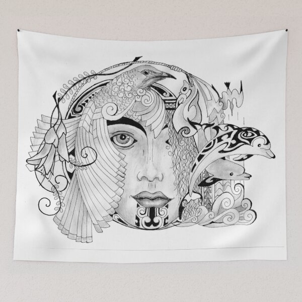 Item preview, Tattooed maiden - grey scale designed and sold by Linda Bassett.