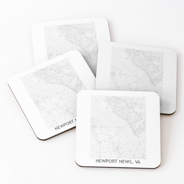 Item preview, Newport News, VA Quad Topographical Map Black & White designed and sold by PGHPhotoCo.