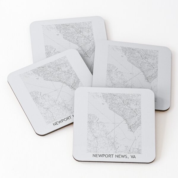 Item preview, Newport News, VA Quad Topographical Map Grey designed and sold by PGHPhotoCo.