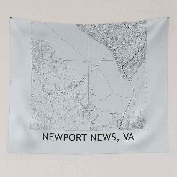 Item preview, Newport News, VA Quad Topographical Map Grey designed and sold by PGHPhotoCo.