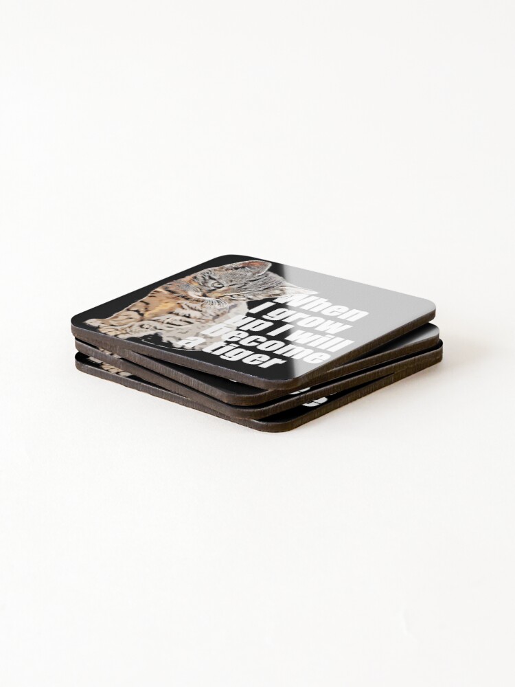 Thumbnail 4 of 5, Coasters (Set of 4), Cat vs. Tiger designed and sold by OneCreativeLab.