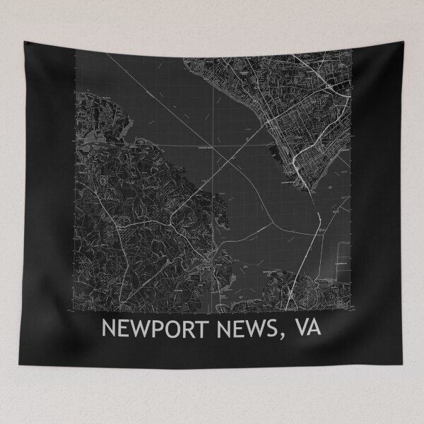Item preview, Newport News, VA Quad Topographical Map Black designed and sold by PGHPhotoCo.
