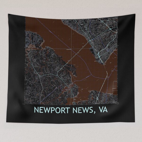 Item preview, Newport News, VA Quad Topographical Map Dark designed and sold by PGHPhotoCo.
