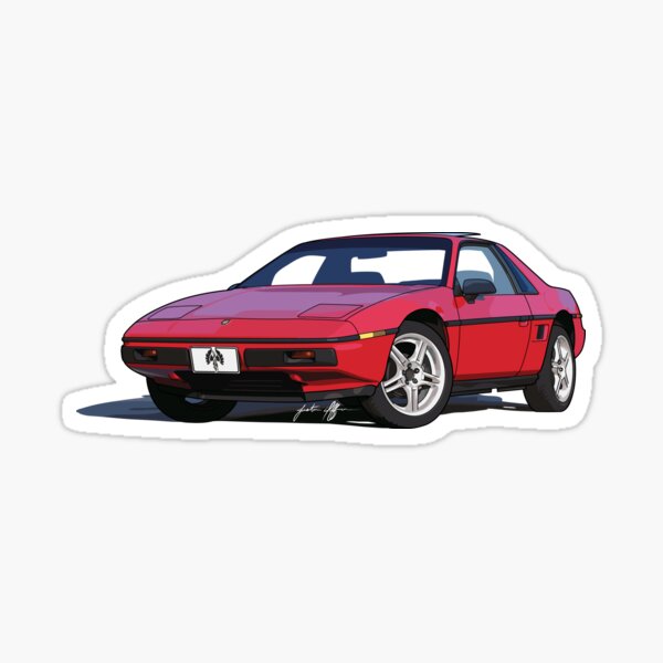 Red Pontiac Fiero Sticker