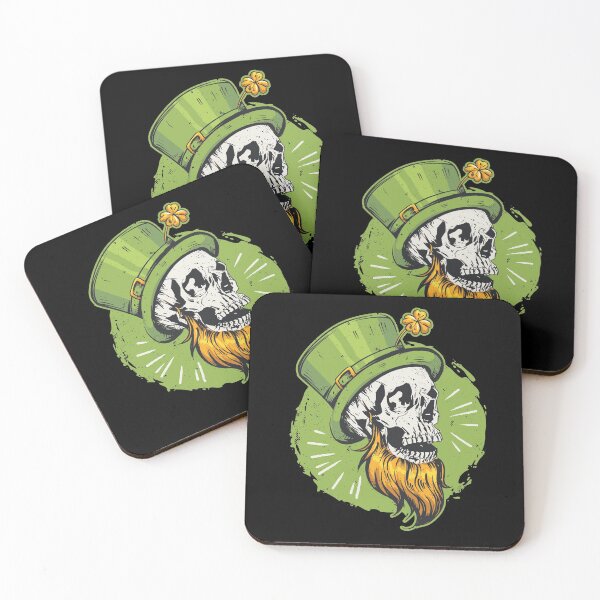 Item preview, Irish saint patricks leprechaun skull shamrock designed and sold by Piztees.