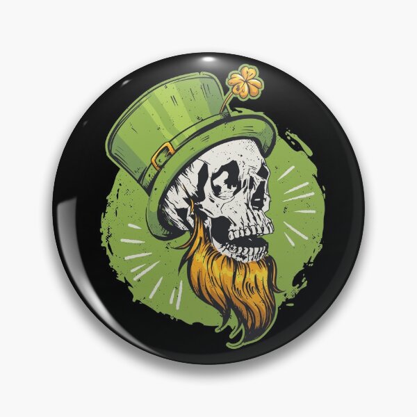 Item preview, Irish saint patricks leprechaun skull shamrock designed and sold by Piztees.