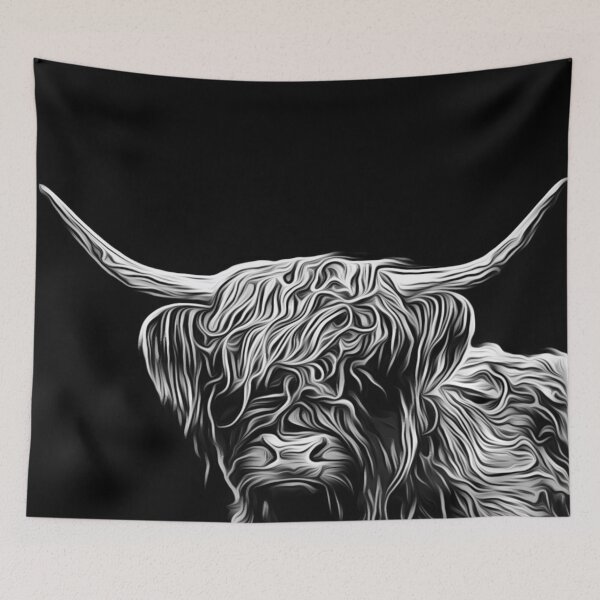 Item preview, Ghostly Scottish highland cow design.  designed and sold by TrippyEarth.