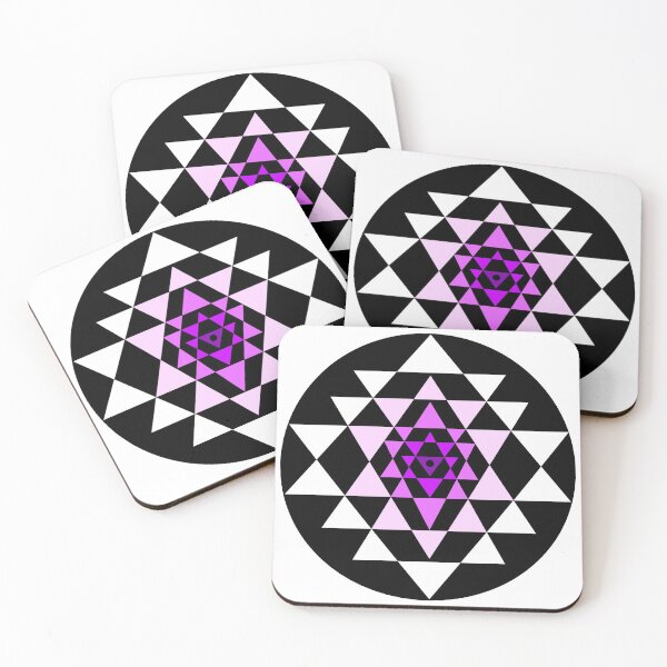 Item preview, Sri Yantra triangles pink fade designed and sold by Milan Sensiart.