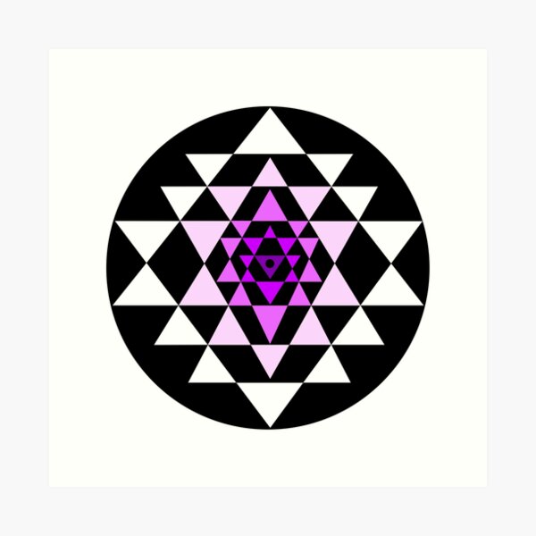 Item preview, Sri Yantra triangles pink fade designed and sold by Milan Sensiart.