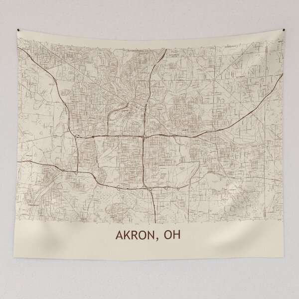 Item preview, Akron, OH Topographical Map Vintage designed and sold by PGHPhotoCo.