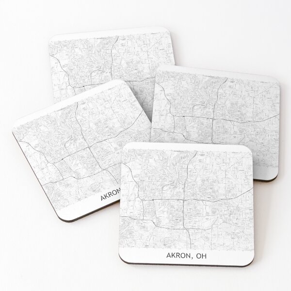 Item preview, Akron, OH Topographical Map Black and White designed and sold by PGHPhotoCo.