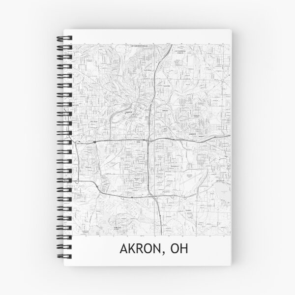 Item preview, Akron, OH Topographical Map Black and White designed and sold by PGHPhotoCo.