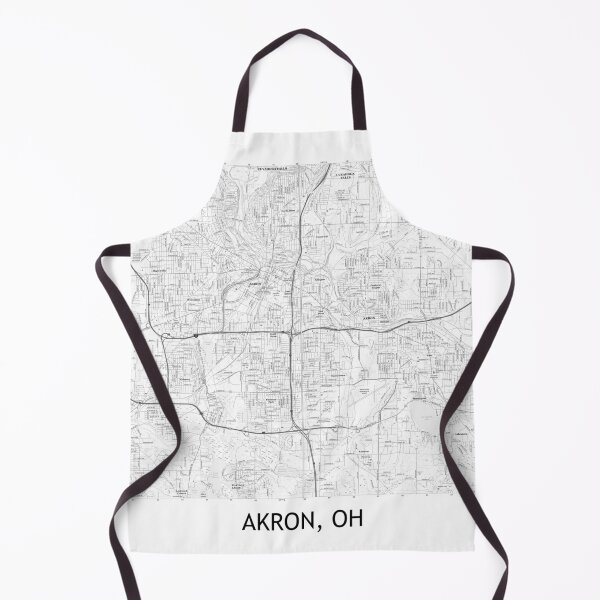 Item preview, Akron, OH Topographical Map Black and White designed and sold by PGHPhotoCo.