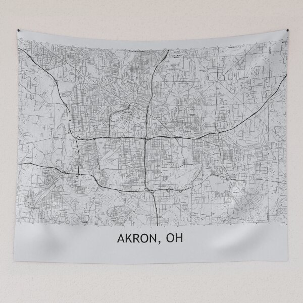 Item preview, Akron, OH Topographical Map Grey designed and sold by PGHPhotoCo.
