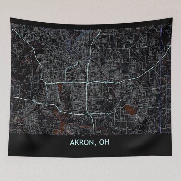 Item preview, Akron, OH Topographical Map Dark designed and sold by PGHPhotoCo.