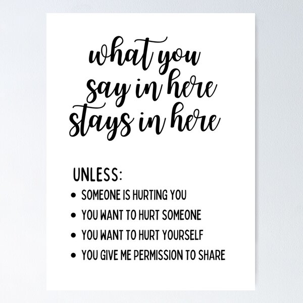 Item preview, What You Say In Here Stays In Here Confidentiality Reminders  designed and sold by natalieritchie.