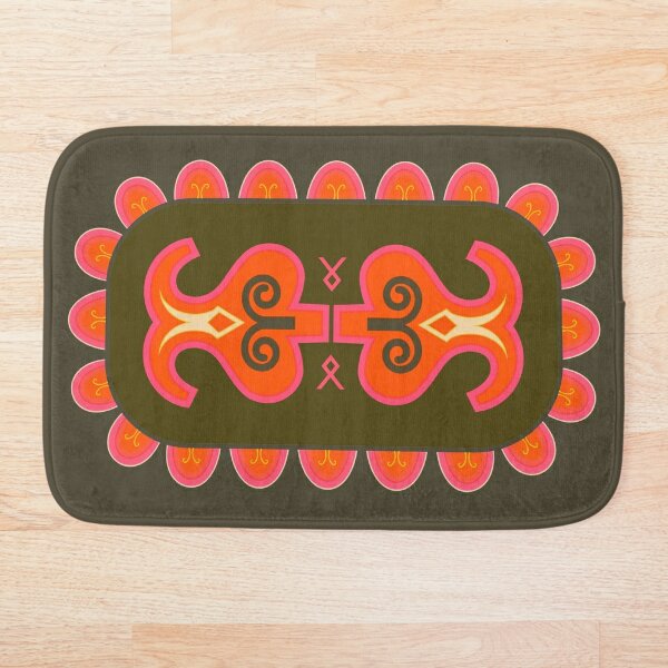 Russian Atai folk ornament Bath Mat