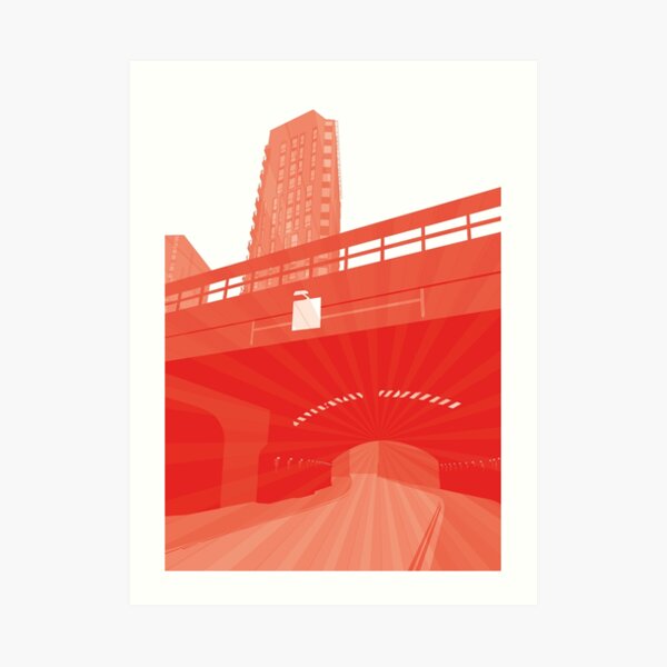 Bridge Momentum (red) Art Print