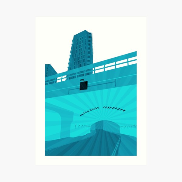 Bridge Momentum (blue) Art Print