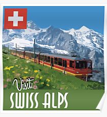 Vintage Travel Poster Swiss Alps Poster