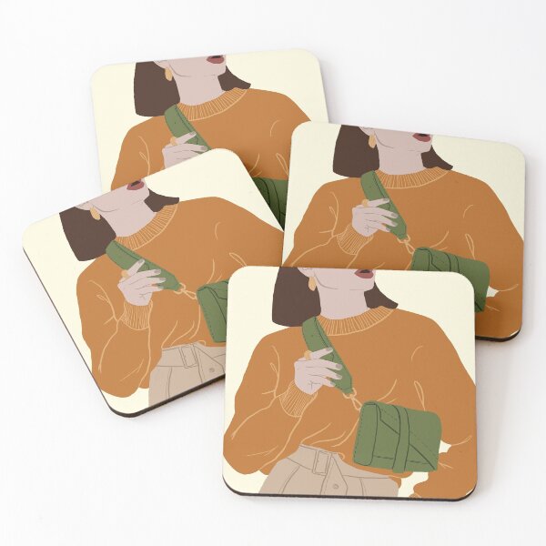 Item preview, MINIMALISTIC FEMALE ORANGE GREEN FASION OUTFIT ILLUSTRATION designed and sold by artbynikav.
