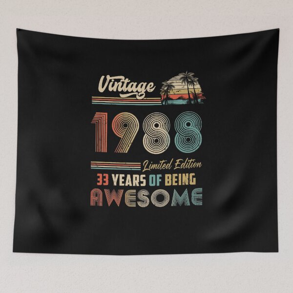 Item preview, Vintage 1988 33rd Birthday Gift Men Women 33 Years Old designed and sold by DanielleNicolet.
