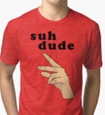 Camiseta de tejido mixto Suh Dude meme | Letras negras