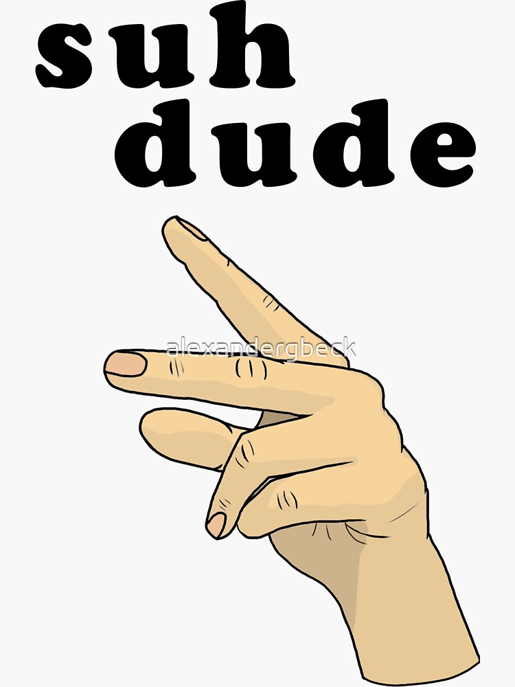 Thumbnail 3 of 3, Sticker, Suh Dude meme | Black Letters designed and sold by alexandergbeck.