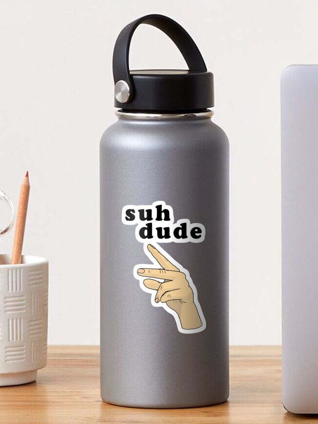 Thumbnail 1 of 3, Sticker, Suh Dude meme | Black Letters designed and sold by alexandergbeck.