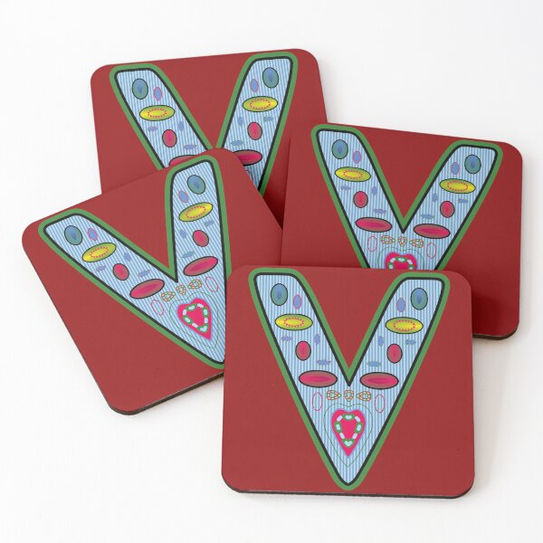 Item preview, Letter V (designs on stripes) designed and sold by artfulnotebook.