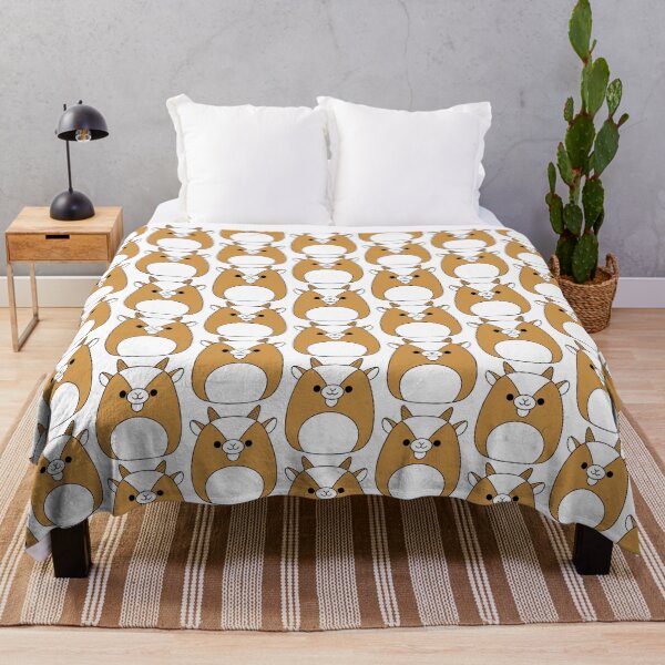 Tan Goat Squishmallow- Grant the Tan Goat Squishmallow Throw Blanket