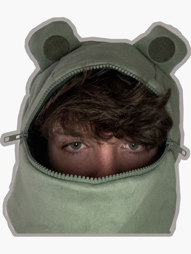 "Karl Jacobs frog hoodie :)" Sticker by anastasiawhee | Redbubble