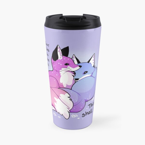 "It's Not All Downhill From Here" Cuddly Kitsune Foxes Travel Mug