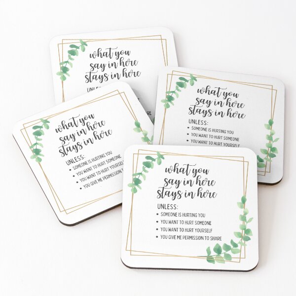 Item preview, What You Say In Here Stays In Here Confidentiality Reminders Eucalyptus Succulent Foliage Frame designed and sold by natalieritchie.