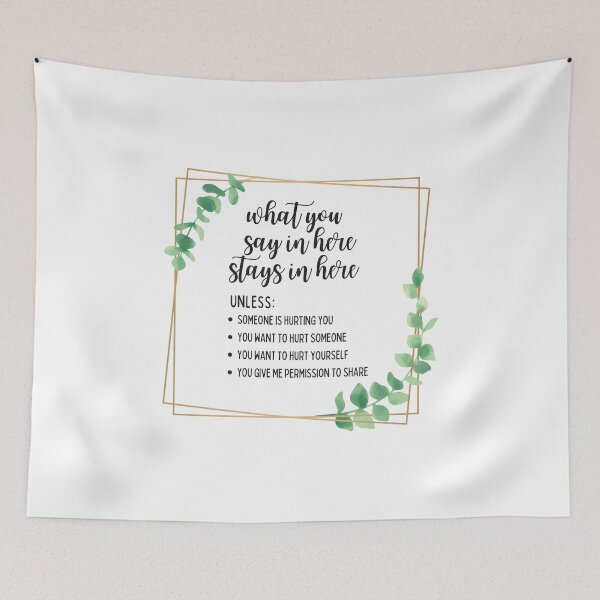 Item preview, What You Say In Here Stays In Here Confidentiality Reminders Eucalyptus Succulent Foliage Frame designed and sold by natalieritchie.