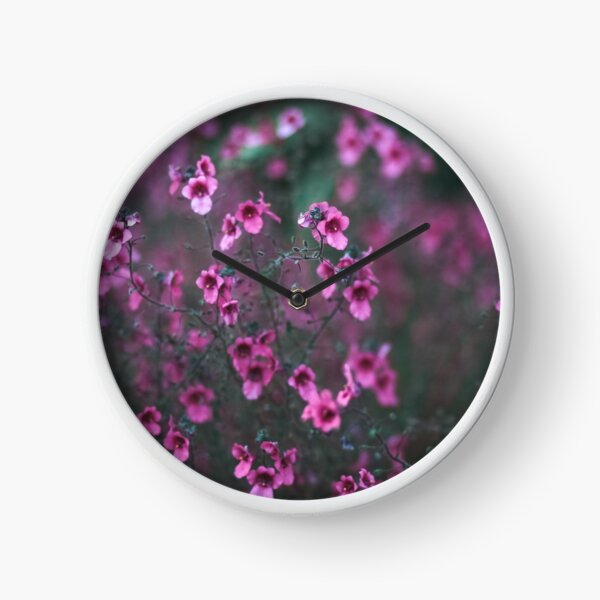 Pink Flowers Clock