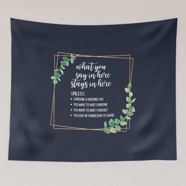 Item preview, What You Say In Here Stays In Here Confidentiality Reminders Eucalyptus Succulent Foliage Frame designed and sold by natalieritchie.