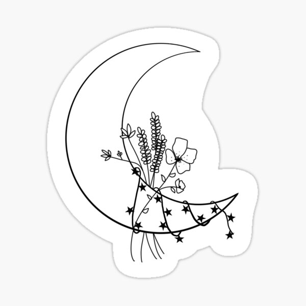 Moon Flower Sticker