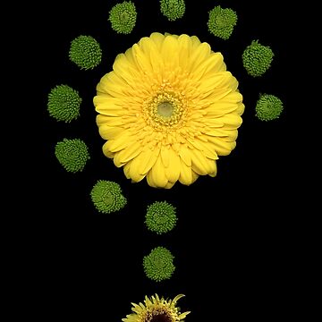 Artwork thumbnail, Daisy Glyph Dark Floral by LindasPhotoArt