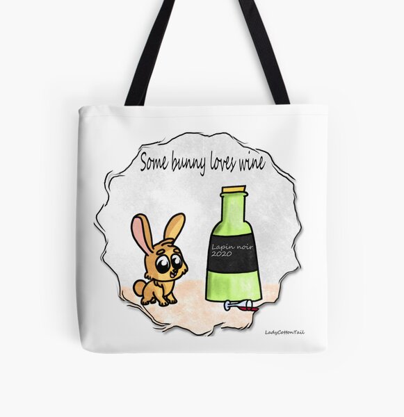 Some bunny loves wine All Over Print Tote Bag