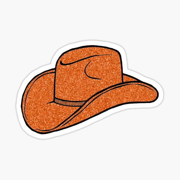 "Orange Glitter Cowboy Hat " Sticker for Sale by sunsetriverside