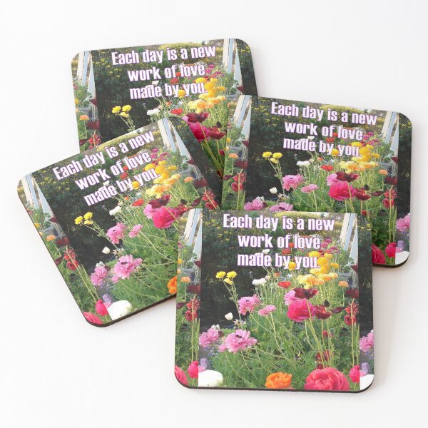 Item preview, Colorful Spring Flowers Each Day is a Work of Love Floral - Inspirational Love Quote designed and sold by Sarah  Rajkotwala.