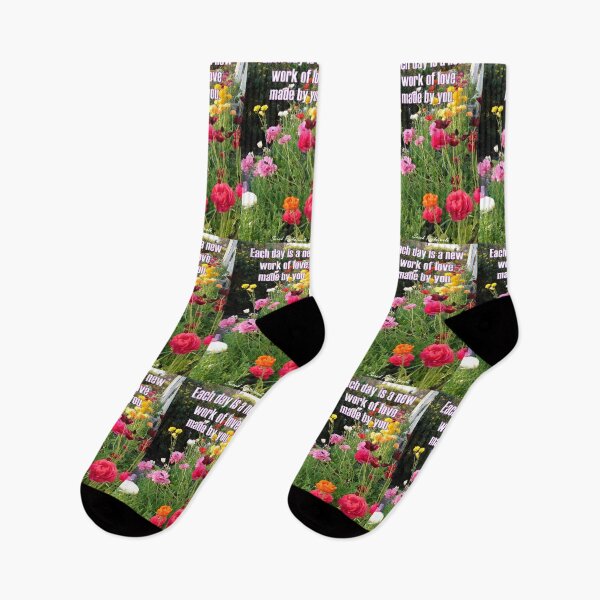 Item preview, Colorful Spring Flowers Each Day is a Work of Love Floral - Inspirational Love Quote designed and sold by Sarah  Rajkotwala.
