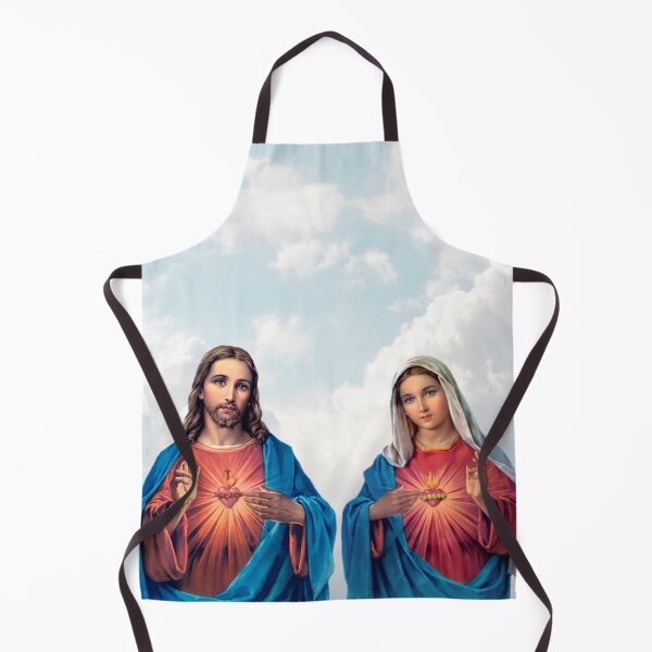 Item preview, Sacred and Immaculate Hearts (Jesus and Mary) with sky background designed and sold by Brasilia.