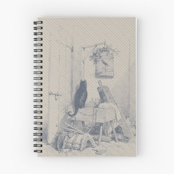 Item preview, Cat and birdcage Diagonal Lines designed and sold by pelagio.