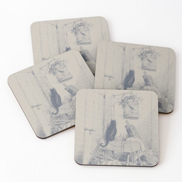 Item preview, Cat and birdcage Diagonal Lines designed and sold by pelagio.
