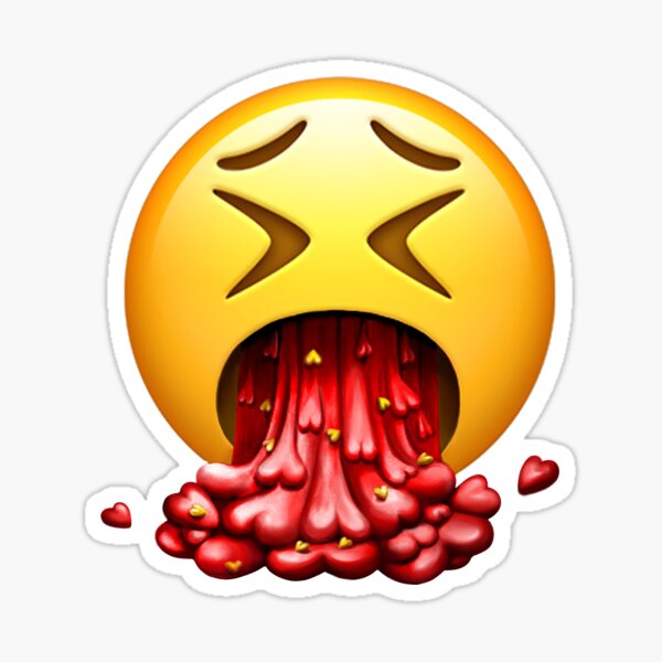 Cursed Emoji Love Sick Vomit GIF