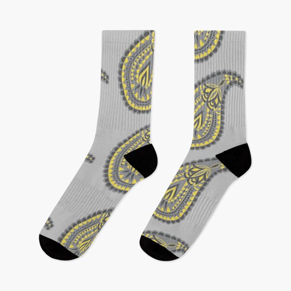 Item preview, Paisley Grey and Yellow designed and sold by MitaDreamDesign.